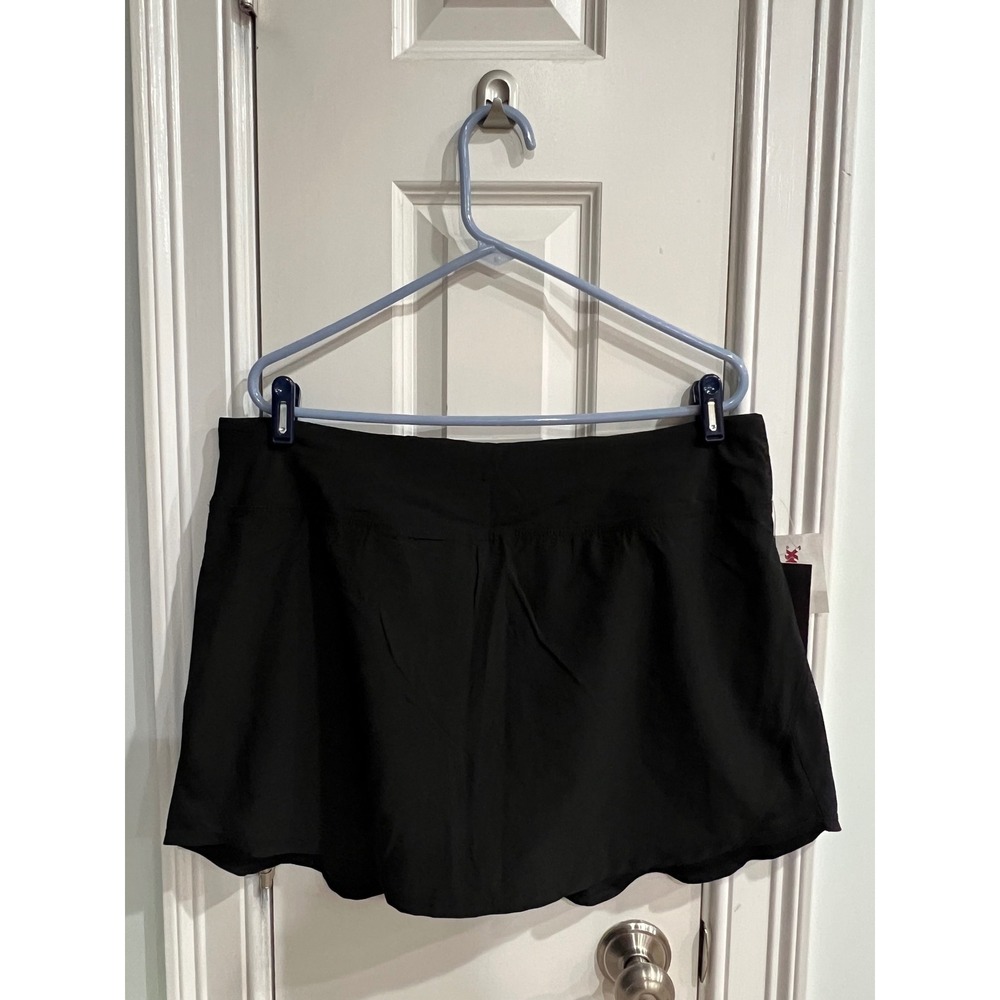 E by Equinox Womens Flared Skort Mesh Insert Black Athletic Skirt XL CWESK2406